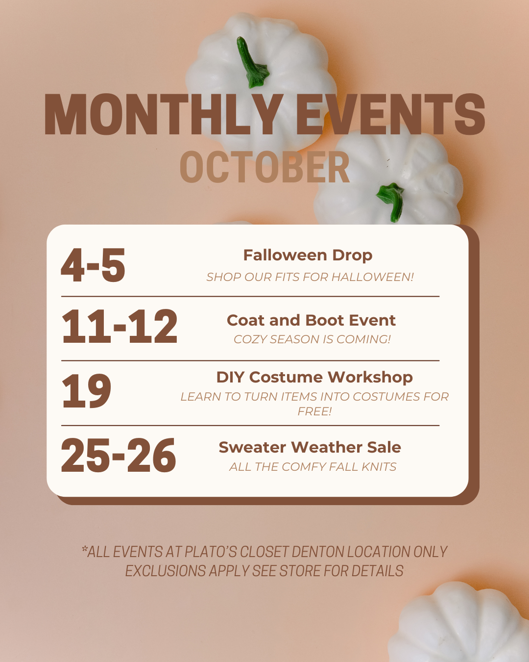 Here's What's Coming Up!